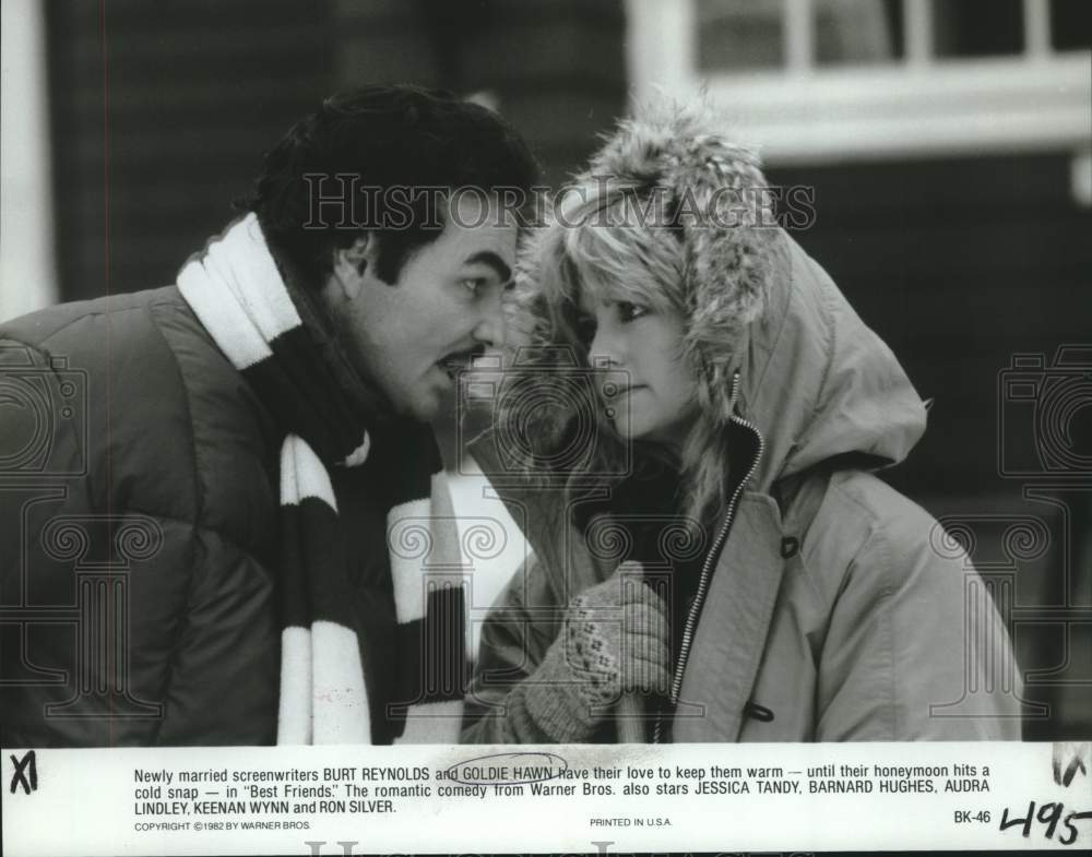 1982 Press Photo Actors Burt Reynolds, Goldie Hawn in "Best Friends" - nox25797