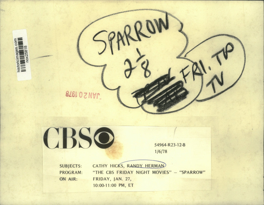 1978 Press Photo Actors Cathy Hicks, Randy Herman of "Sparrow" - nox25818