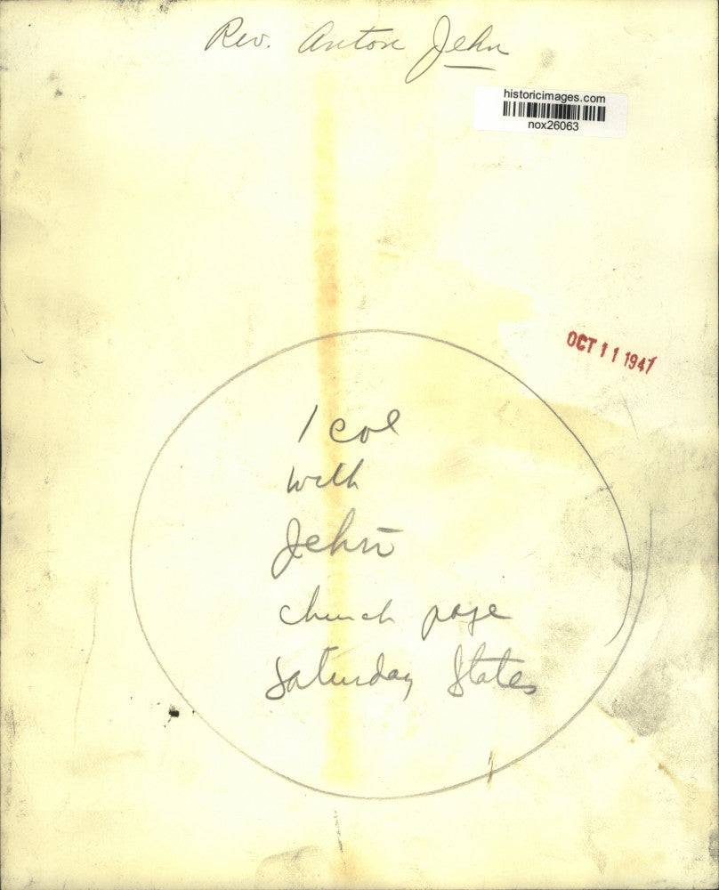 1947 Press Photo Reverend Anton Jehn - nox26063