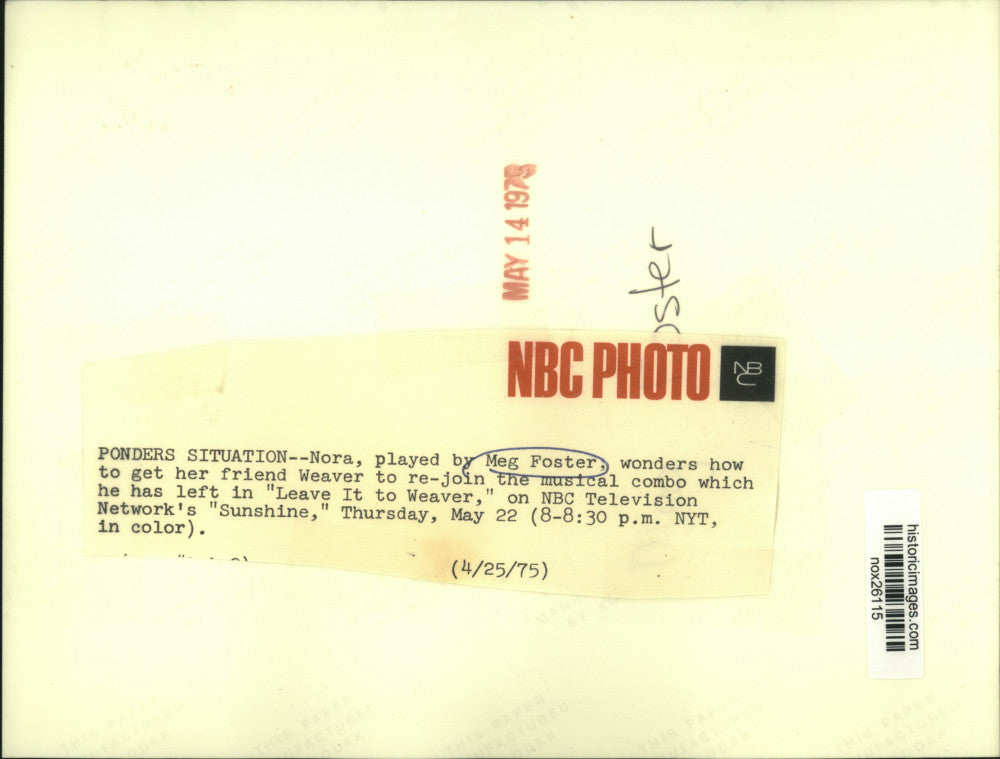 1975 Press Photo Meg Foster, "Leave It To Weaver"