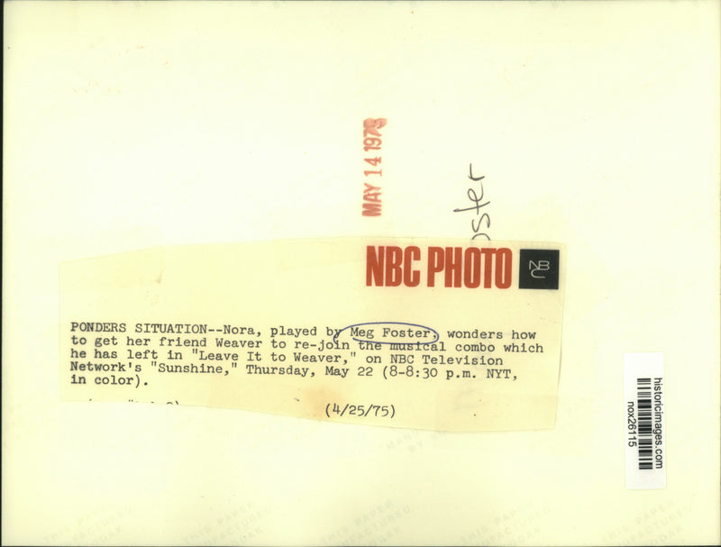 Load image into Gallery viewer, 1975 Press Photo Meg Foster, "Leave It To Weaver"
