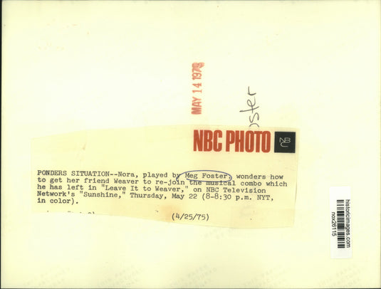 1975 Press Photo Meg Foster, "Leave It To Weaver"