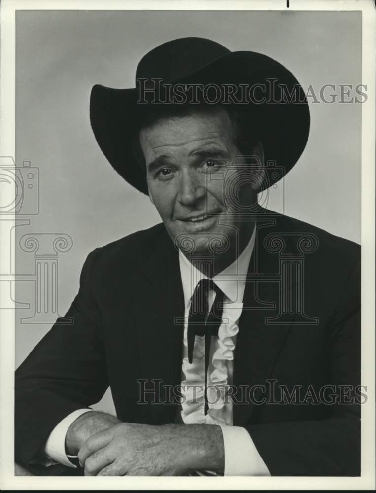 1982 Press Photo James Garner, actor in cowboy hat