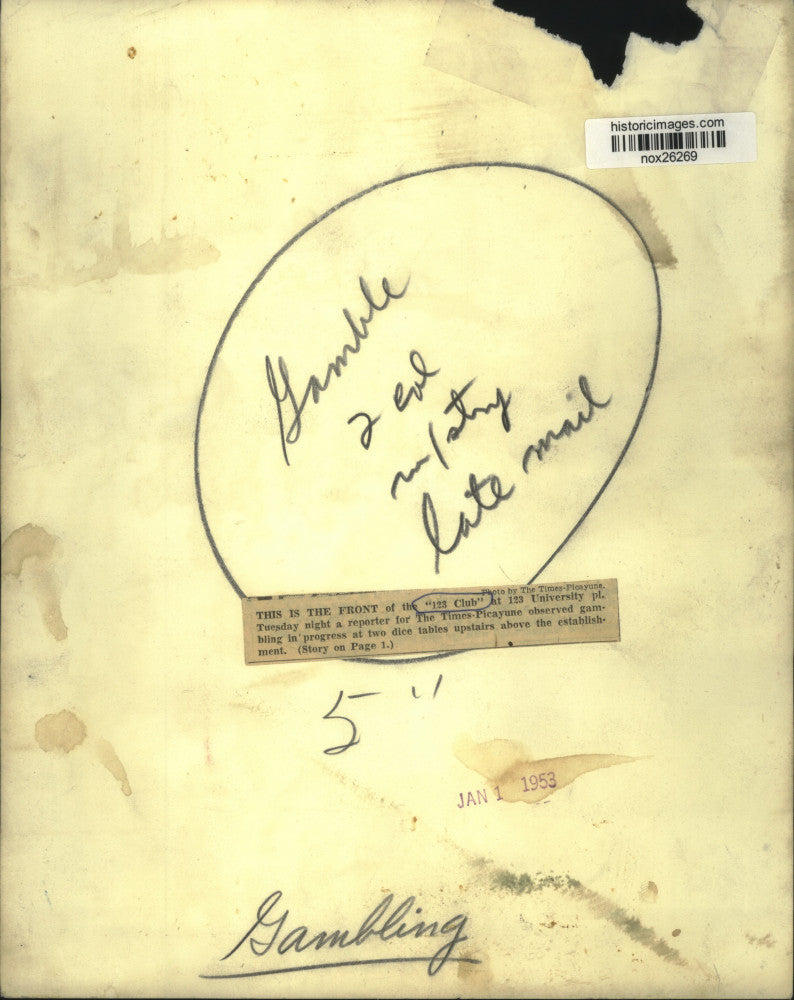 1953 Press Photo This is the front of the "123 Club" at 123 University place