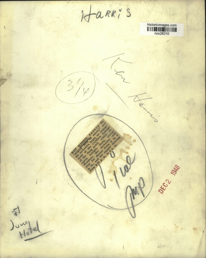 1948 Press Photo Conductor Ken Harris, Orchestra leader