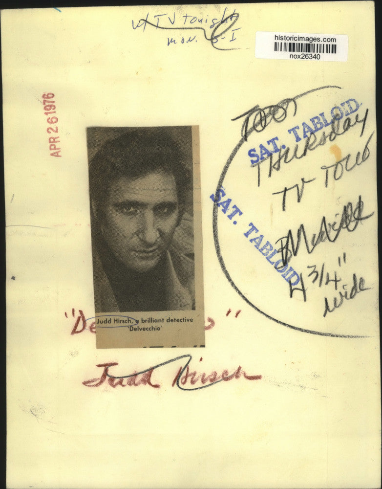 1976 Press Photo Judd Hirsch, a brilliant detective "Delvecchio"