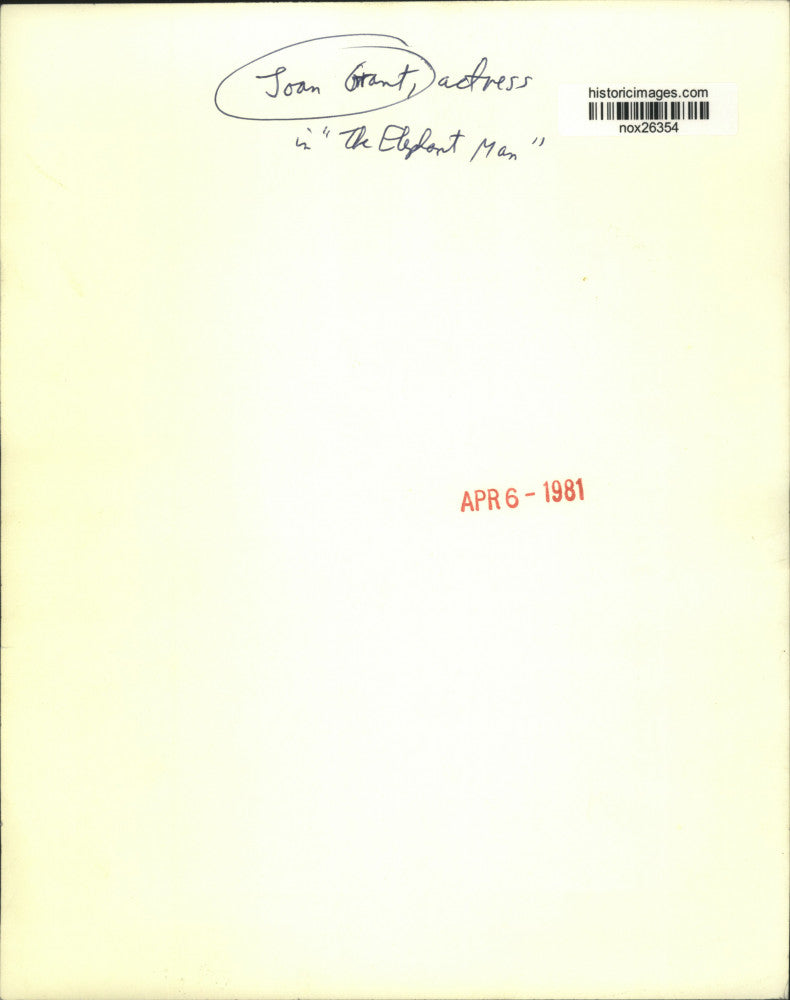 1981 Press Photo Actress Joan Grant in "The Elephant Man"