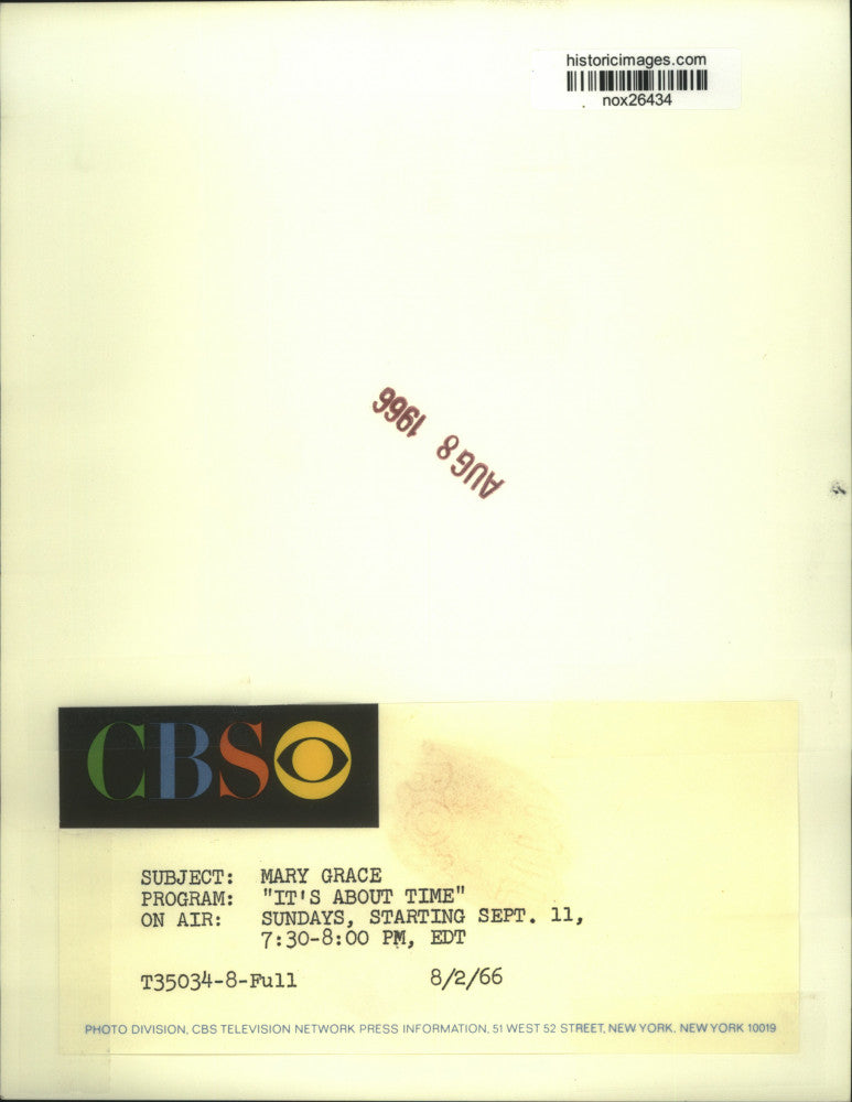 1966 Press Photo Mary Grace, "It's About Time"