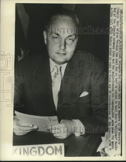 1961 Press Photo British delegate Sir Gladwyn Jebb in Flushing, New York