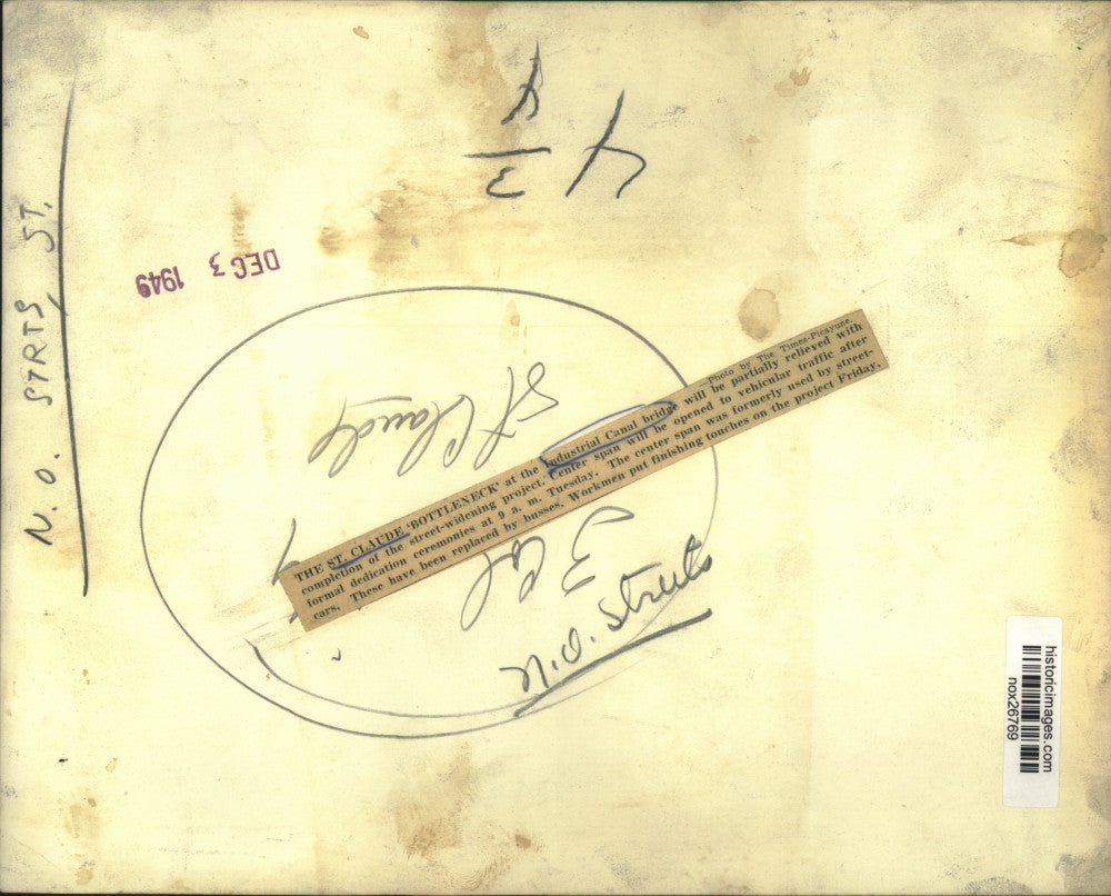 1949 Press Photo St. Claude 'Bottleneck' at Industrial Canal bridge