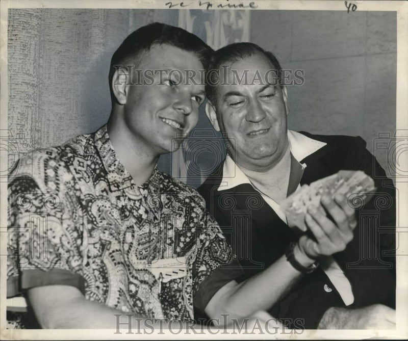 Load image into Gallery viewer, 1954 Press Photo Bridge Winners James O. Jacoby, K.D. Westerfield, New Orleans

