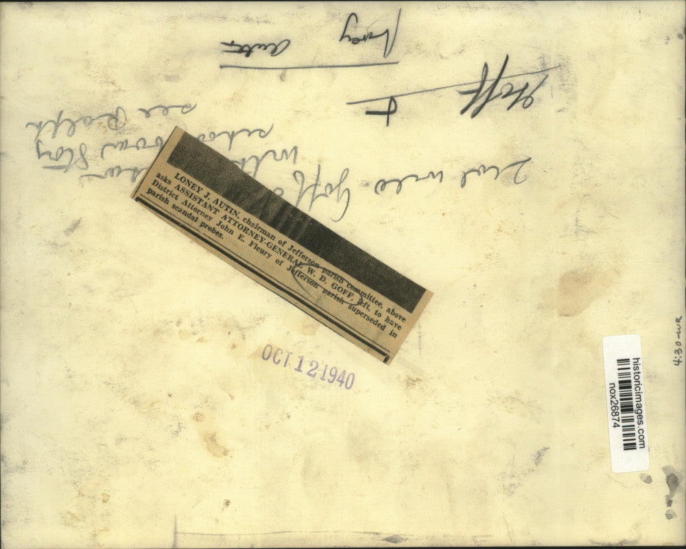 1940 Press Photo Jefferson Parish Probe Discussed by Committeeman, Attorney