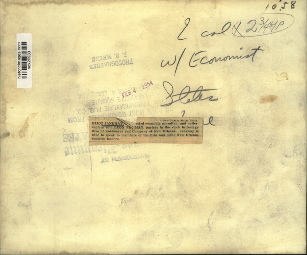 1954 Press Photo Kohlmeyer & Company Business Meeting Principals, New Orleans