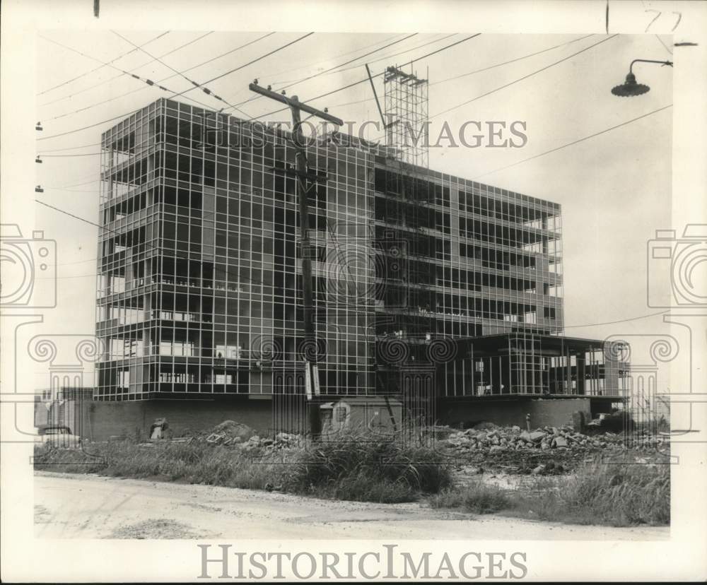 1957 Press Photo Construction of Jefferson Parish Courthouse in Gretna