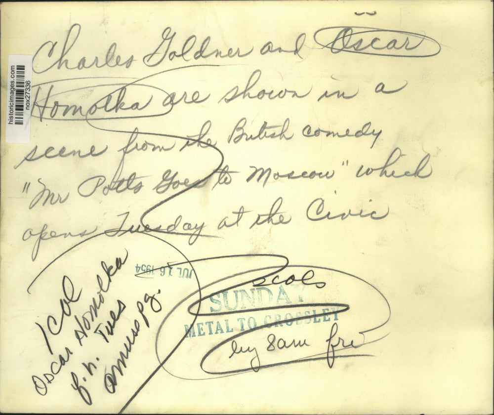 1954 Press Photo Actors in Scene from "Mr. Potts Goes to Moscow" - nox27336