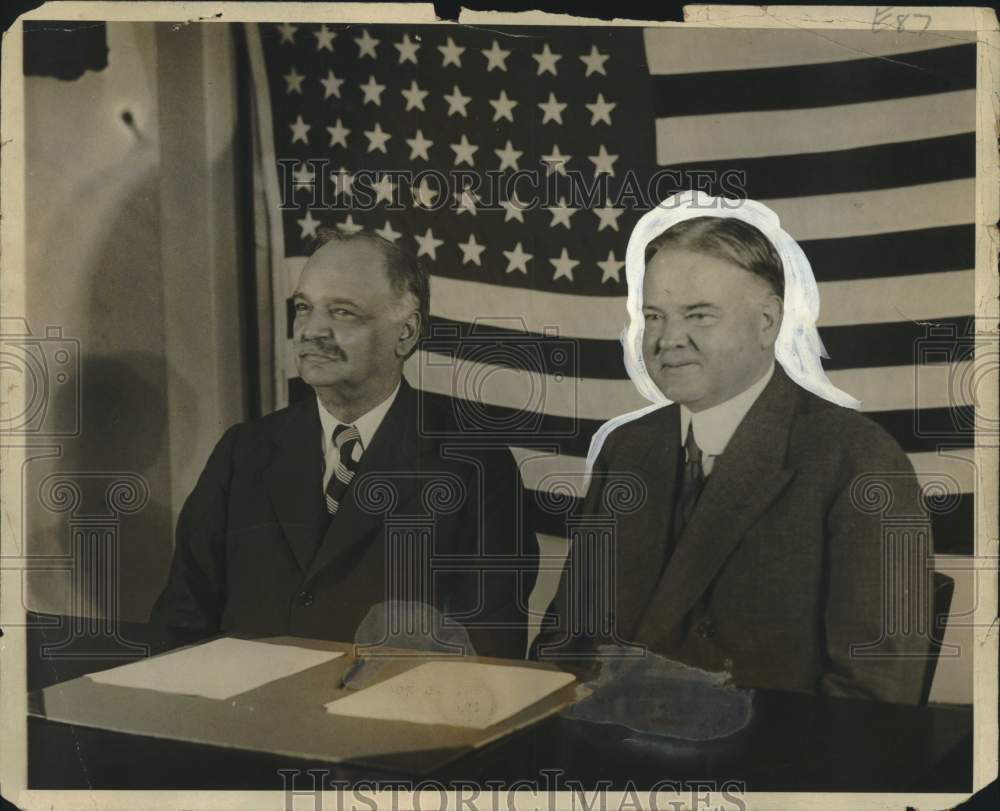 1928 Press Photo Running Mates Herbert Hoover & Charles Curtis Plan Campaign