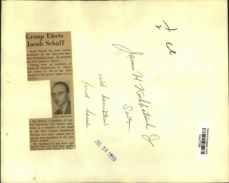 Load image into Gallery viewer, 1950 Press Photo Equitable-Mutual Homestead Association Secretary - nox27389
