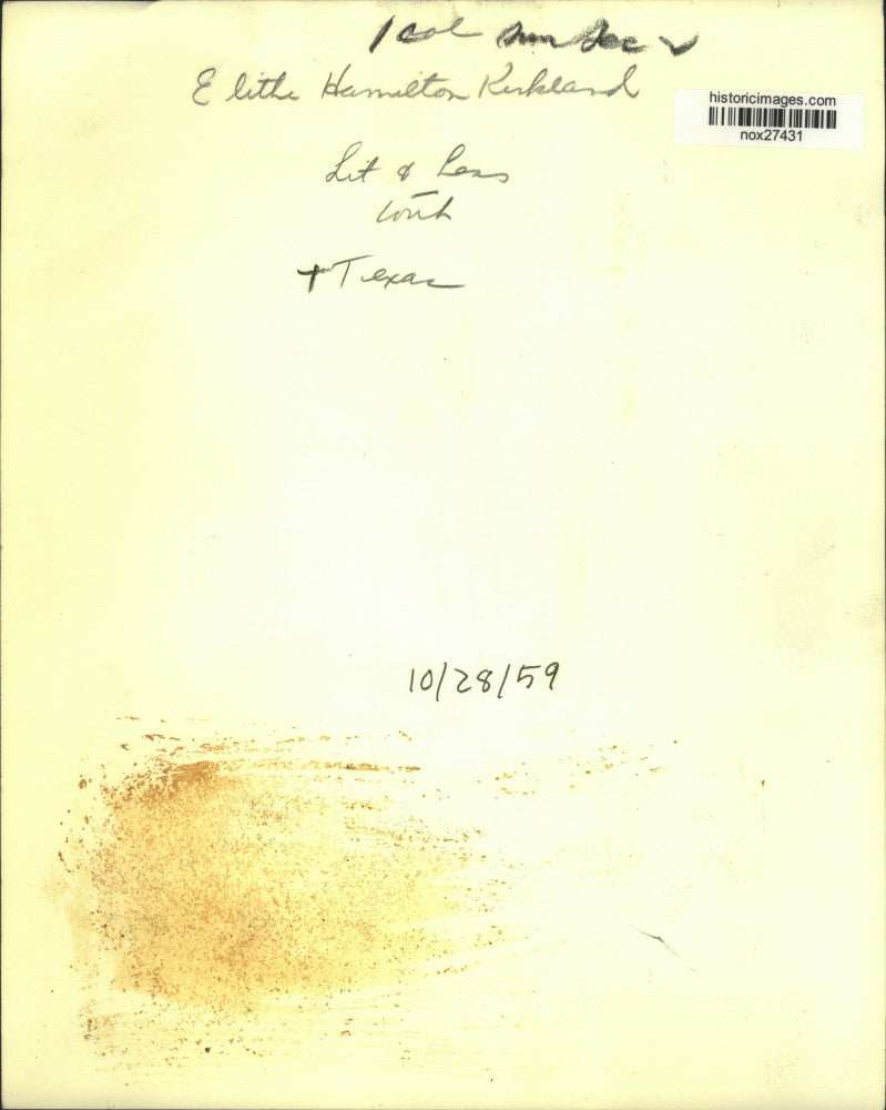 1959 Press Photo Author-Journalist Elithe Hamilton Kirkland - nox27431