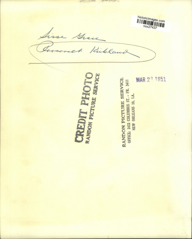 1951 Press Photo Sisse Grace, Roosevelt Kirkland - nox27437