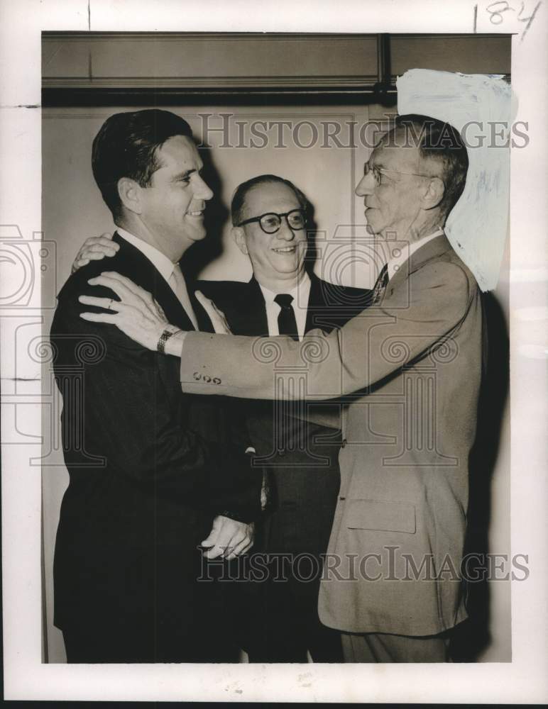 Load image into Gallery viewer, 1957 Press Photo Kreeger Store Incorporated Treasurer Albin Tassin Retires

