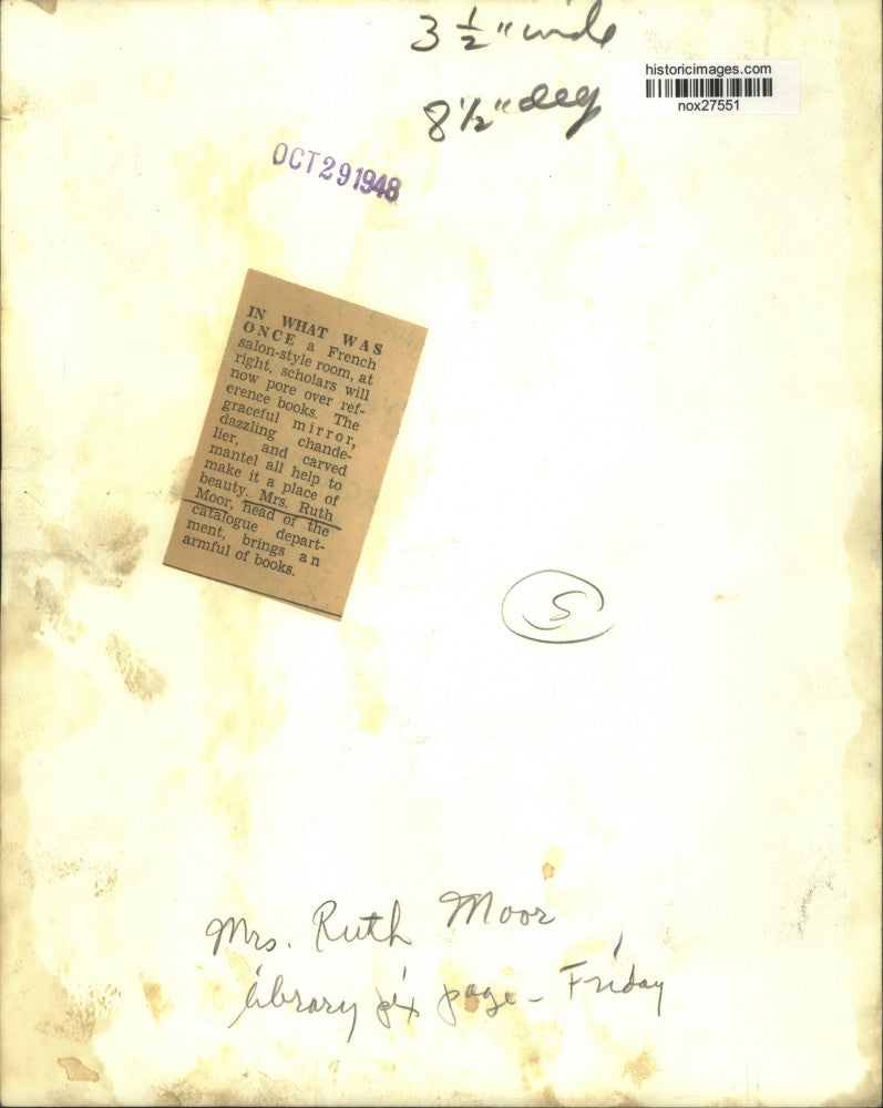 1948 Press Photo Librarians Ready Reference Room of Library - nox27551