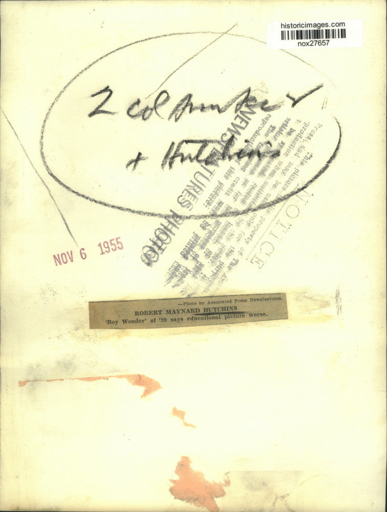 1955 Press Photo Educator Robert Maynard Hutchins - nox27657