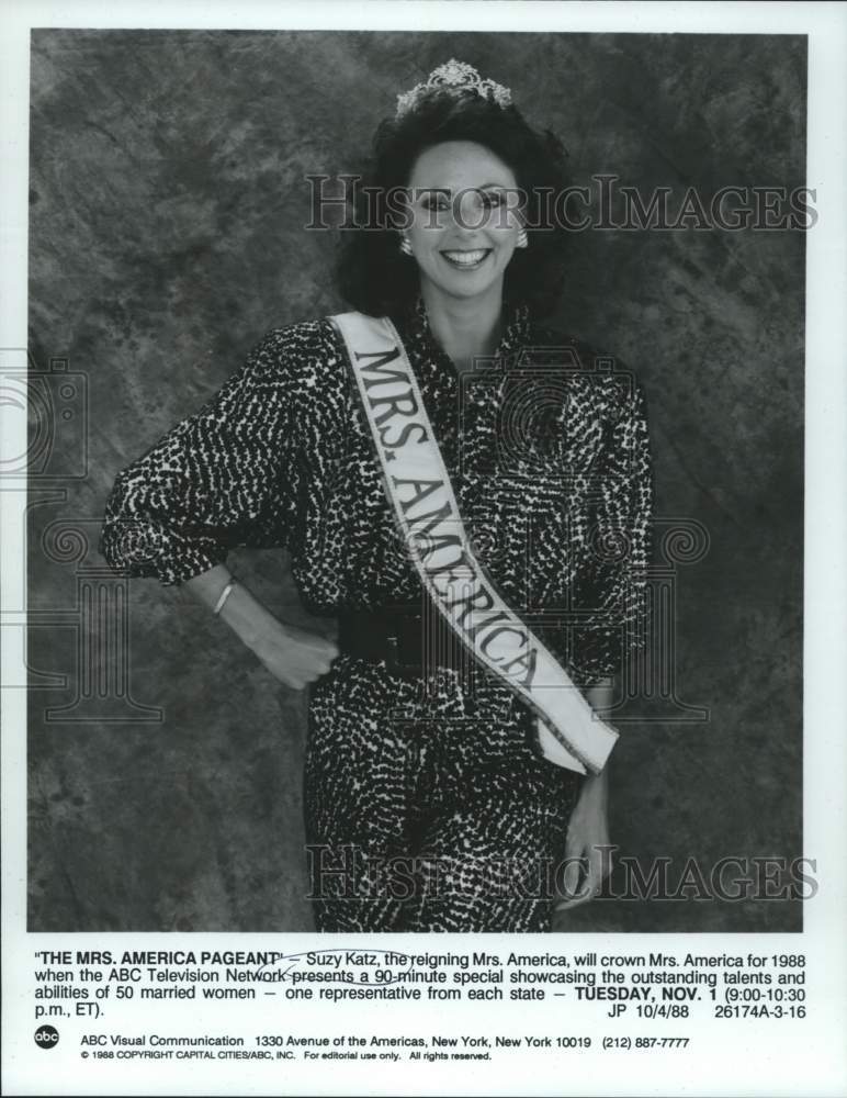 Load image into Gallery viewer, 1988 Press Photo Mrs. American Suzy Katz - nox27767
