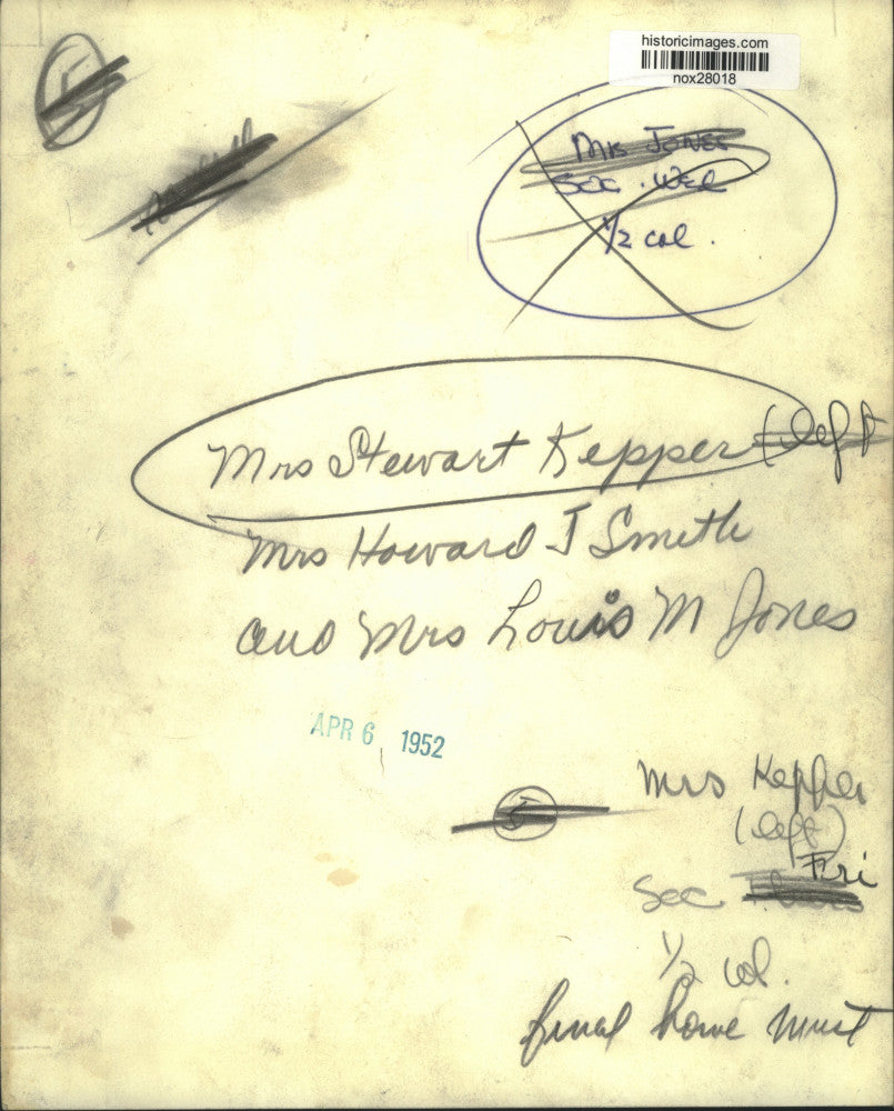 1952 Press Photo Mesdames Stewart Kepper, Howard J. Smith, Louis M. Jones
