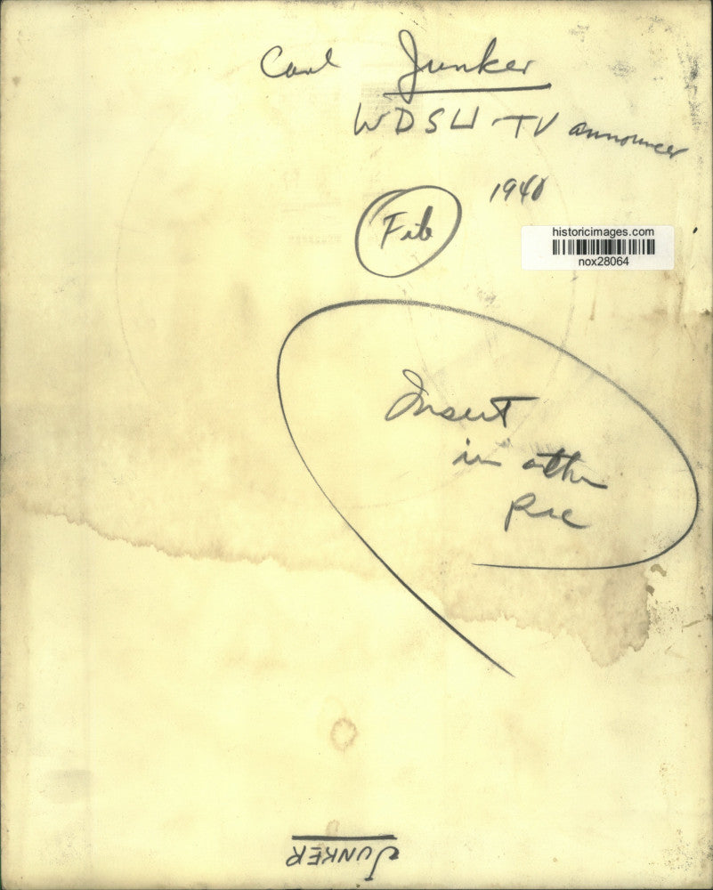 1940 Press Photo WDSU-TV Announcer Carl Junker - nox28064