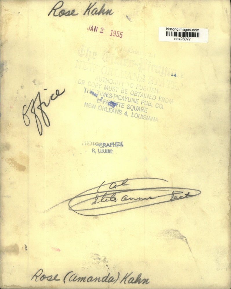 1955 Press Photo Rose (Amanda) Kahn - nox28077