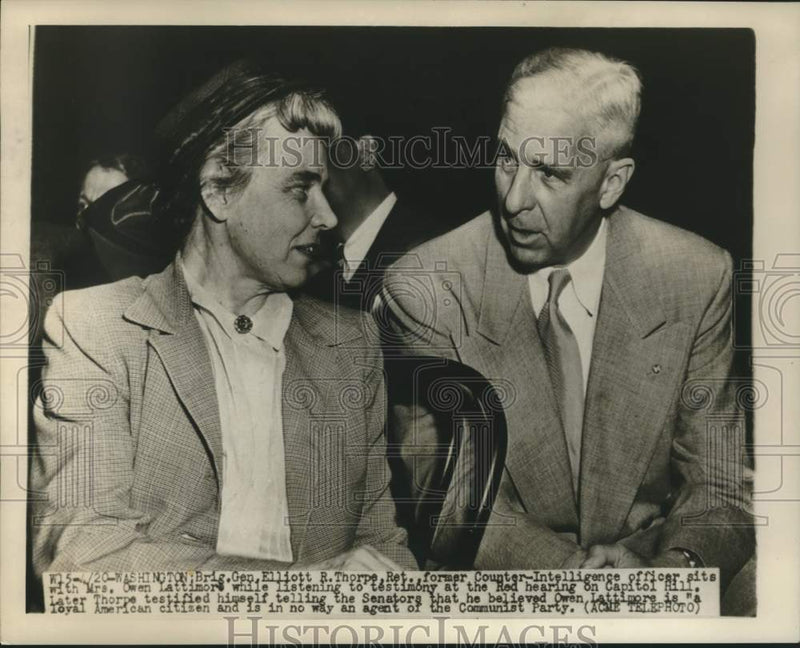 Load image into Gallery viewer, 1950 Press Photo Interested Parties at Owen Lattimore Senate Communist Hearing
