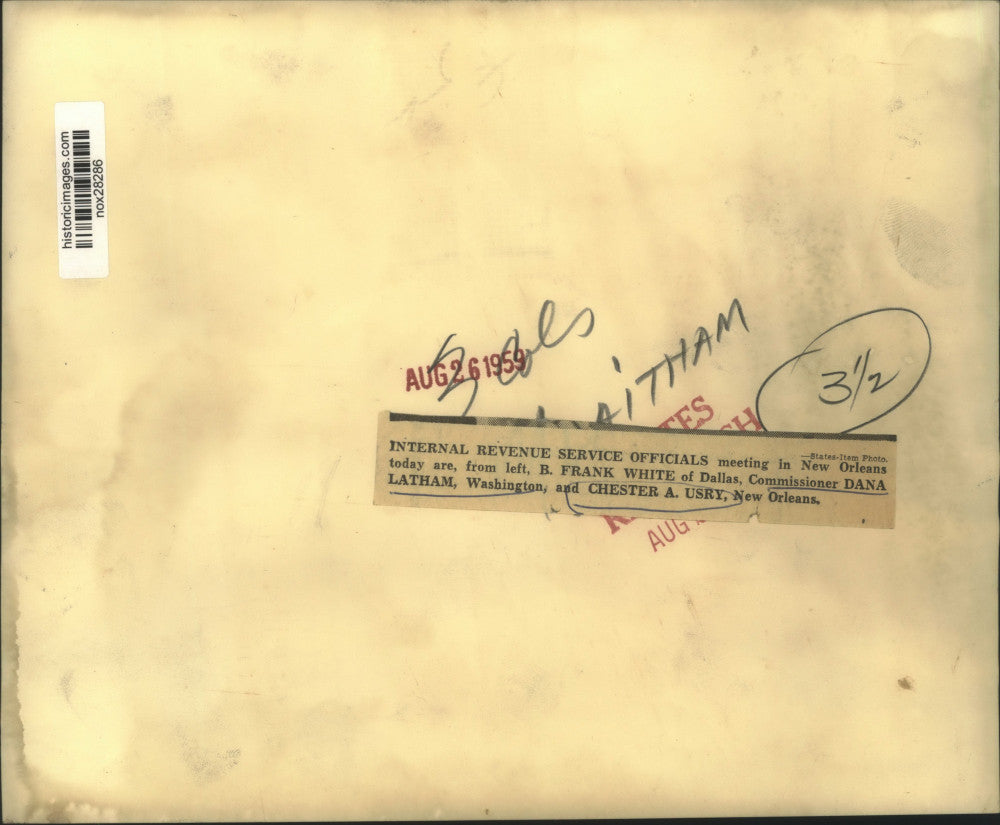 1959 Press Photo IRS Commissioner Dana Latham & other officers in New Orleans