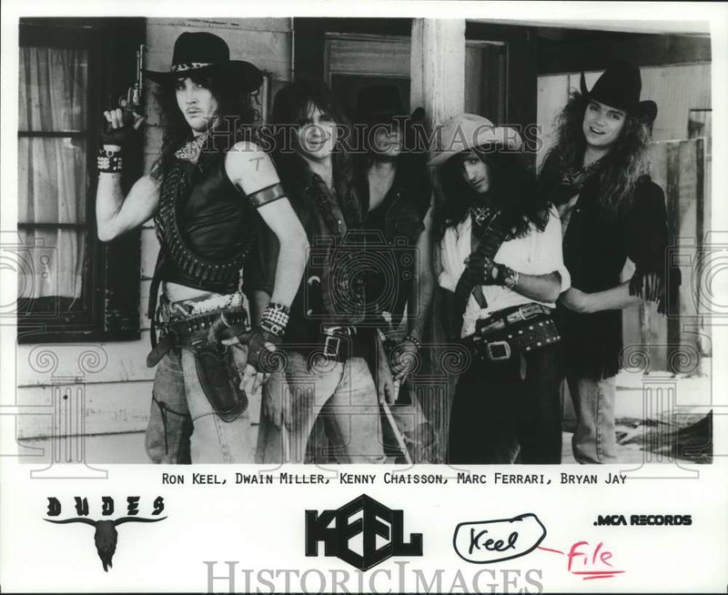 Load image into Gallery viewer, 1987 Press Photo The band Keel in an "old west" promotional shot - nox28329
