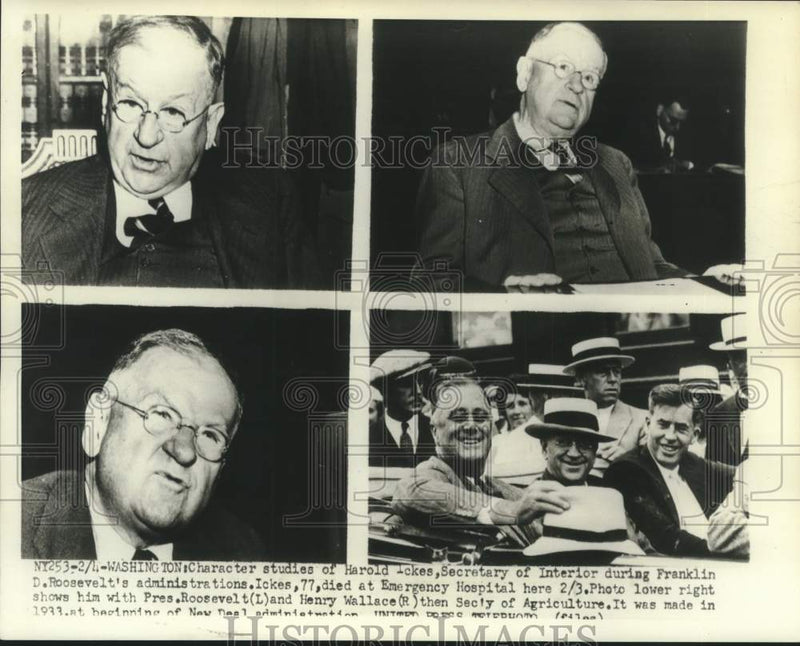 Load image into Gallery viewer, 1952 Press Photo Photos of Harold Ickes, Secretary of Interior, under Roosevelt
