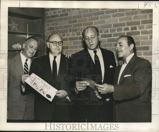 1956 Press Photo United Artists Building Dedication Participants, New Orleans