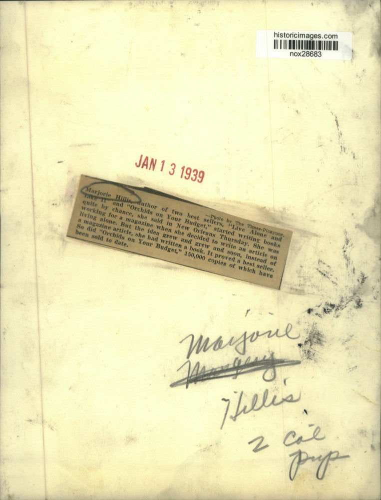 1979 Press Photo Author Marjorie Hillis - nox28683