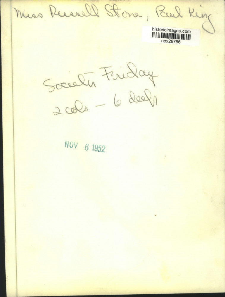 1952 Press Photo Miss Russell Stone, Paul King - nox28766