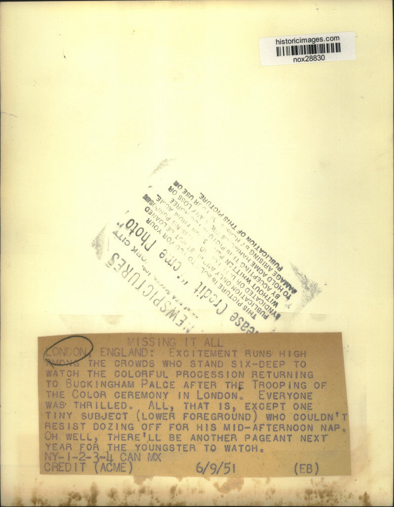 1951 Press Photo Trooping of the Color Procession Returns to Buckingham Palace