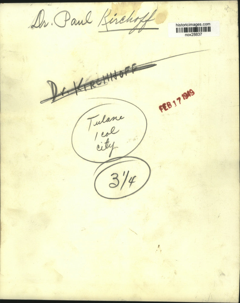 1949 Press Photo Dr, Paul Kirchoff, Tulane University - nox28837