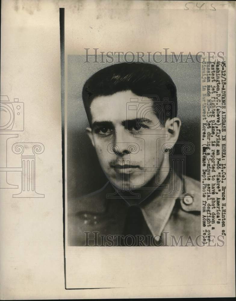 1950 Press Photo Lieutenant Colonel Bruce H. Hinton of Washington, D.C.