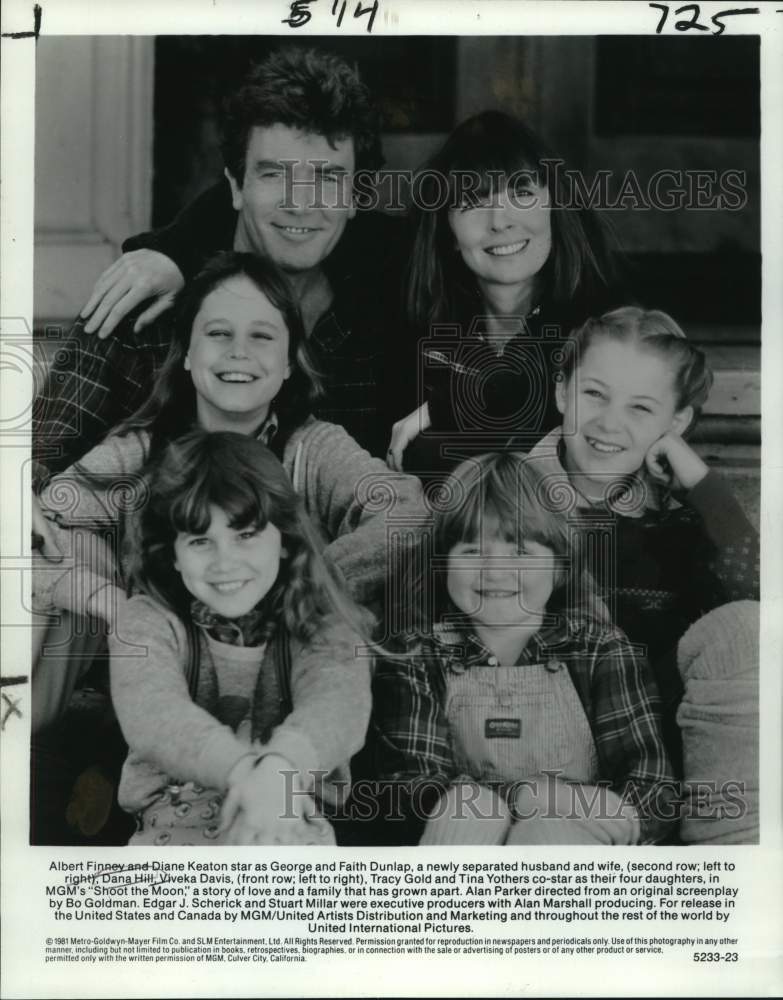 1981 Press Photo Actors Albert Finney, Diane Keaton, "Kids" in "Shoot the Moon"