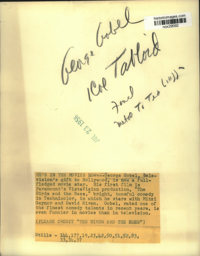 1956 Press Photo Comic-Actor George Gobel - nox29092