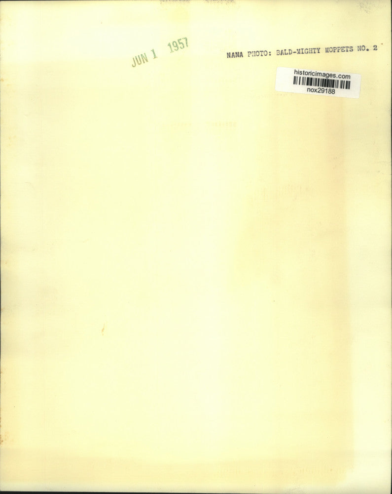 1957 Press Photo Pretty Little Girl, Bald-Mighty Moppets Number 2 - nox29188