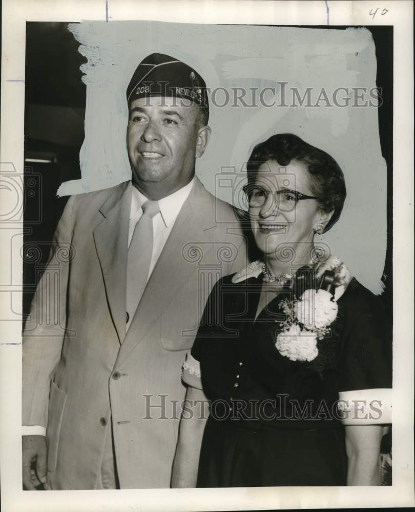 1956 Press Photo American Legion Gentilly Commander & Auxiliary President