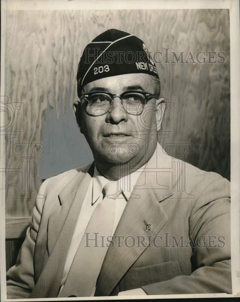 1956 Press Photo Commander of American Legion Post 203 Samuel S. Longo