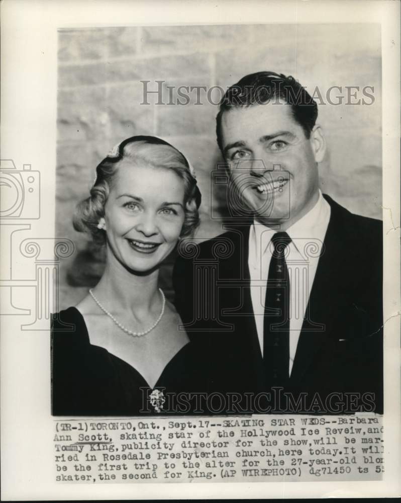 1955 Press Photo Hollywood Ice Review&#39;s Star and Publicity Director to Wed- Historic Images