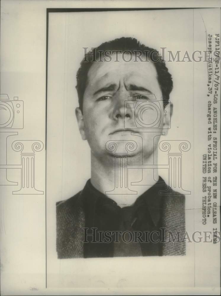 Load image into Gallery viewer, 1957 Press Photo Joseph Diutikas Charged with Violation of Probation - nox29448
