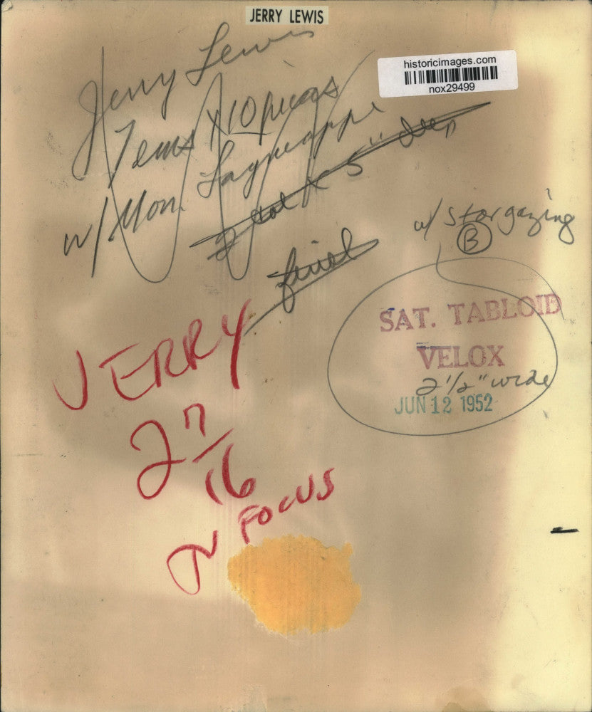 1952 Press Photo Comedian Jerry Lewis - nox29499