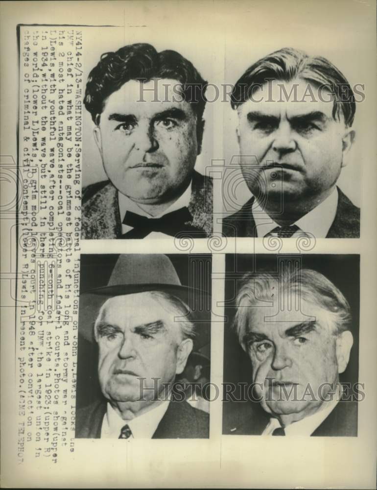 1950 Press Photo United Mine Workers head John L. Lewis throughout the Years