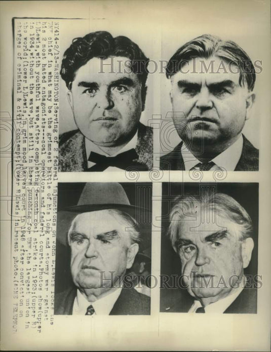 1950 Press Photo United Mine Workers head John L. Lewis throughout the Years